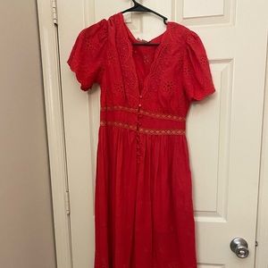 Red summer dress